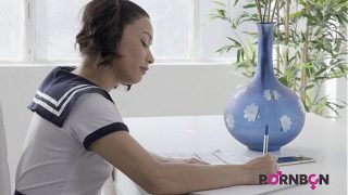 4K Cosplay | A very horny schoolgirl does not stop masturbating until squirting