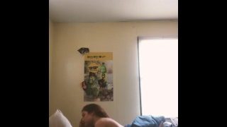 Boyfriend fucks sexy green eyed Girlfriend while parents are gone.