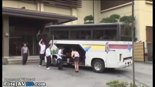 Japanese teacher wants fuck on the college bus