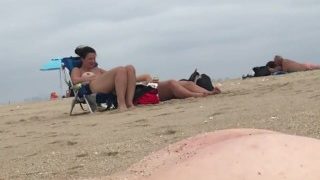 Beach dickflash #17 with cumshot and mlifs Reaction