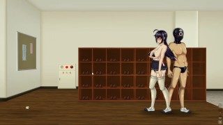 Breeding Logs [Japanese Hentai game] Ep.1 fuck bucket head and squirting in a public library